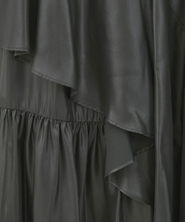 earth music&ecology シャイニーラッフルスカート Black