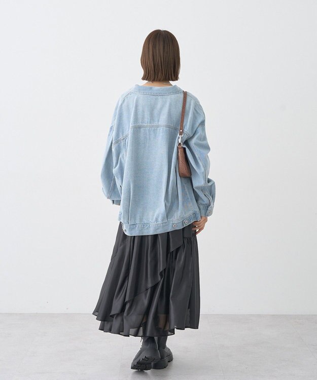 earth music&ecology シャイニーラッフルスカート Black