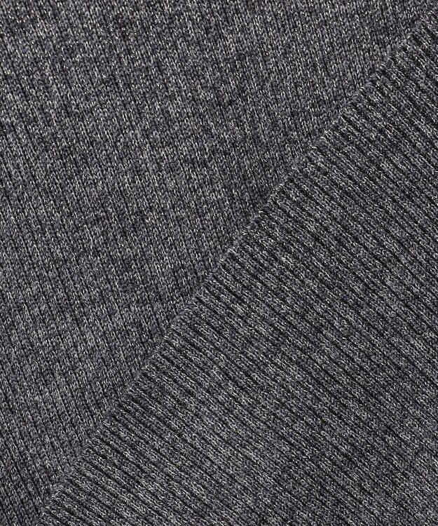 ICB L 【洗える】 エクストラファインメリノリブ Vネックカーディガン グレーラメ系