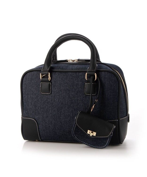 LA BAGAGERIE コットンクラシックミニボストン インディゴデニム