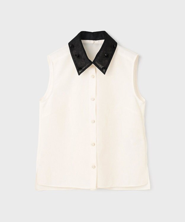 GRACE CONTINENTAL シアーメッシュノースリーブ キナリ