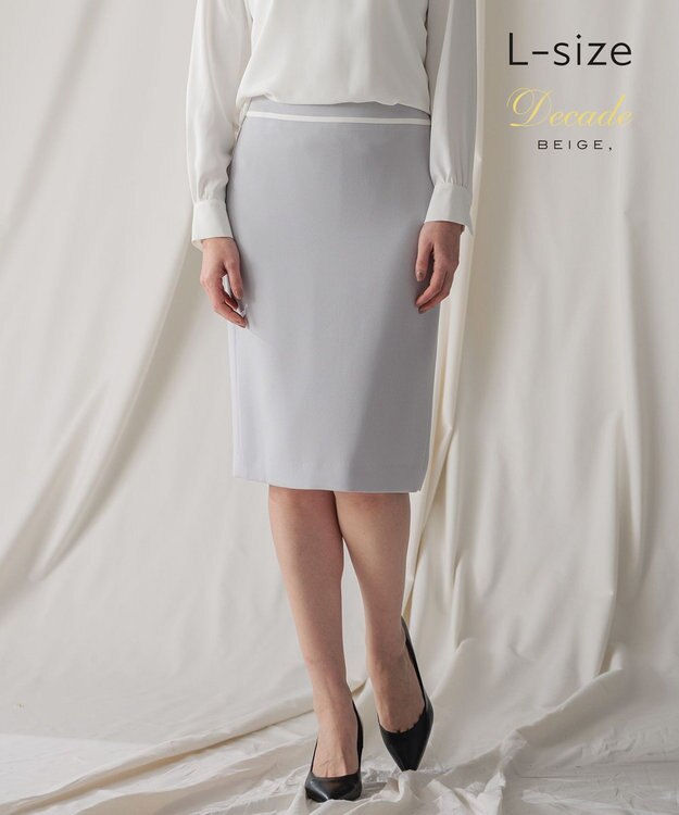 BEIGE， 【L-size】CINDY / タイトスカート Ice blue × White