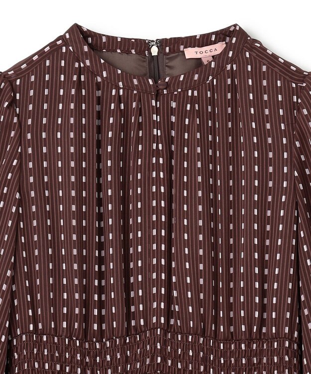 TOCCA 【ヨンア×大人百花×TOCCAコラボ・00サイズあり・洗える】ALLURING BEAUTY ドレス ブラウン×ピンク系