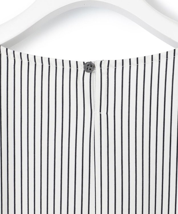 23区 【洗える】タックディテールプルオーバー ストライプ カットソー ネイビーストライプ