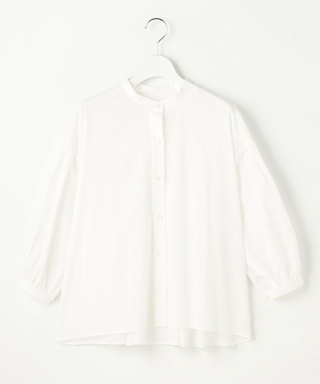 自由区 バンドカラーコットン ブラウス オフ