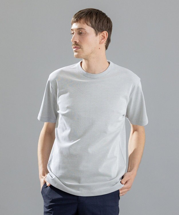 JOSEPH HOMME スビンギザカノコ　クルーネック ライトグレー系