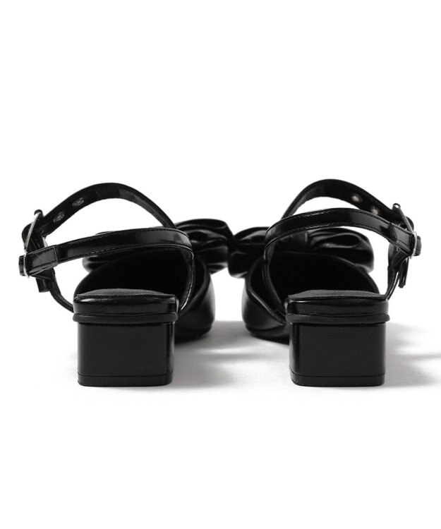 WEGO ダブルリボンポインテッドシューズ ブラック