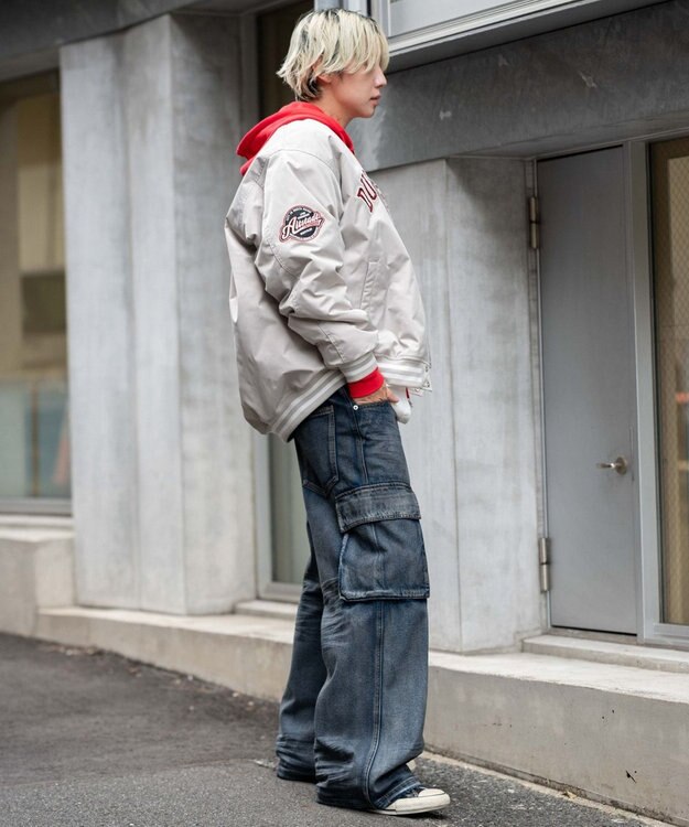 WEGO 【ユニセックス着用ITEM】グラフィックパファースタジャン グレー