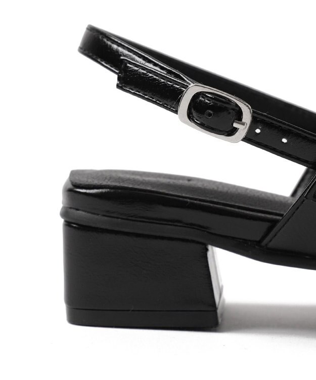 WEGO ダブルリボンポインテッドシューズ ブラック