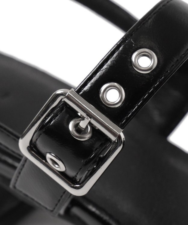 WEGO ダブルリボンポインテッドシューズ ブラック