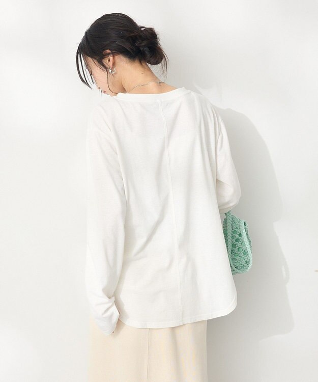CRAFT STANDARD BOUTIQUE ラメ天竺フォトプリントロンTEE Off White