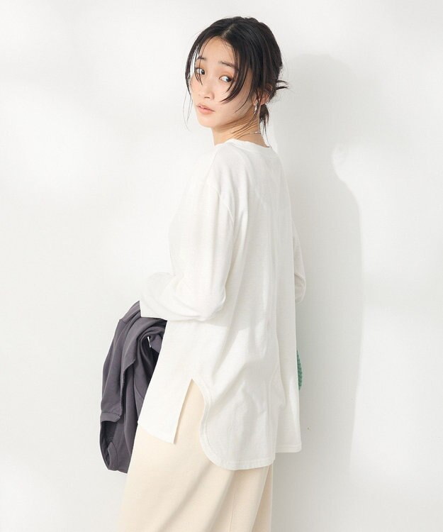 CRAFT STANDARD BOUTIQUE ラメ天竺フォトプリントロンTEE Off White