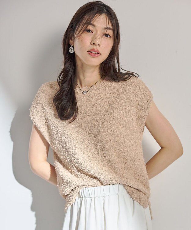 ANY ホーンヤーンラメニット ライトベージュ