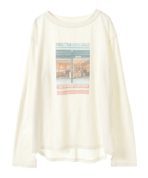 CRAFT STANDARD BOUTIQUE ラメ天竺フォトプリントロンTEE Off White