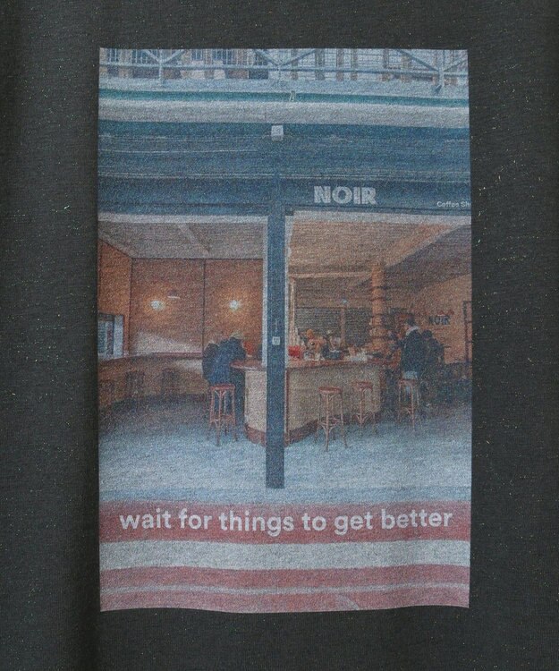 CRAFT STANDARD BOUTIQUE ラメ天竺フォトプリントロンTEE Charcoal Gray