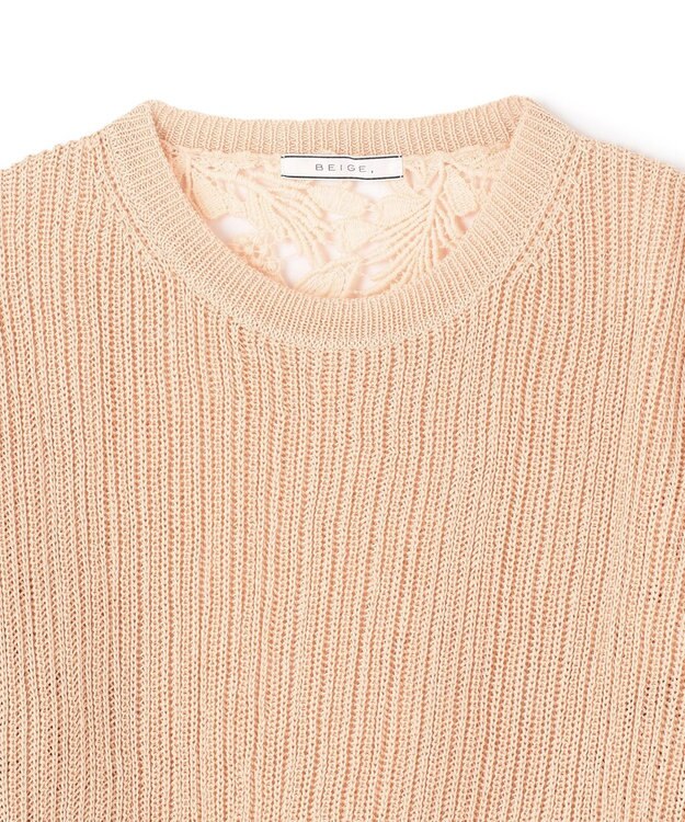 BEIGE， 【S-size】GARDENIA / クルーネックニット Peach