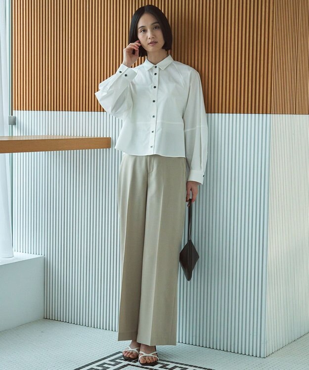 UNFILO コットンブロード フォルムシャツ オフ