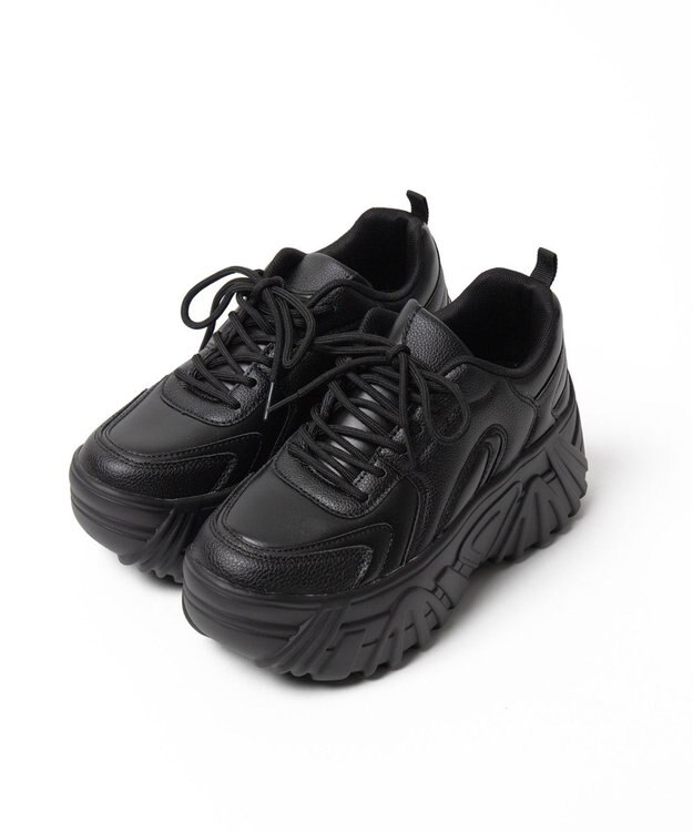 WEGO ボリュームレースアップスニーカー ブラック