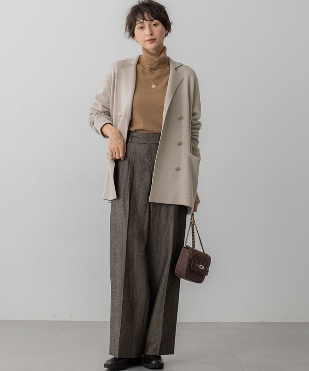 23区 【見上愛さん着用/Oggi掲載】カシミヤブレンド ニット ジャケット ベージュ系