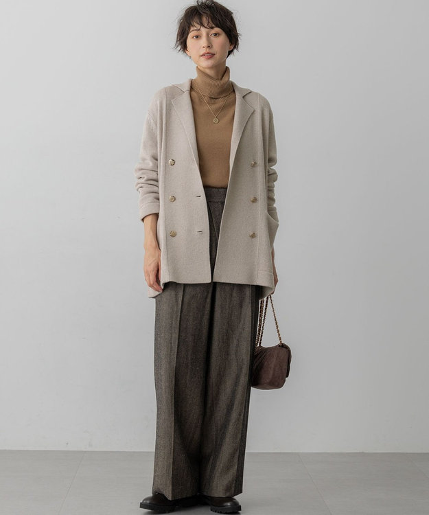 23区 【見上愛さん着用/Oggi掲載】カシミヤブレンド ニット ジャケット ベージュ系