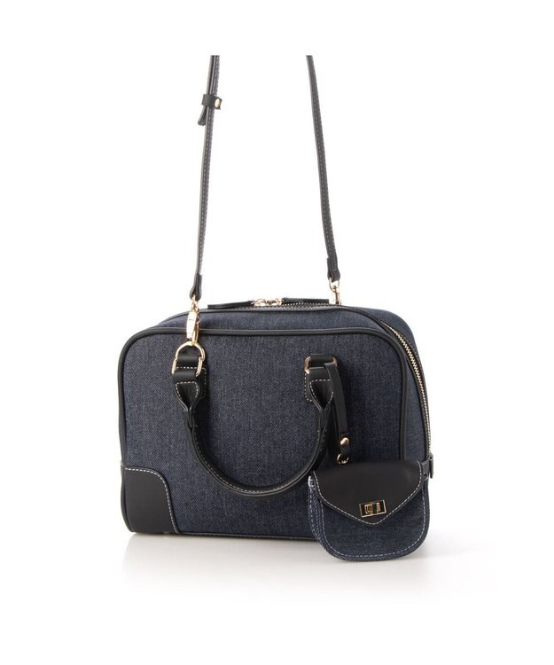 LA BAGAGERIE コットンクラシックミニボストン インディゴデニム