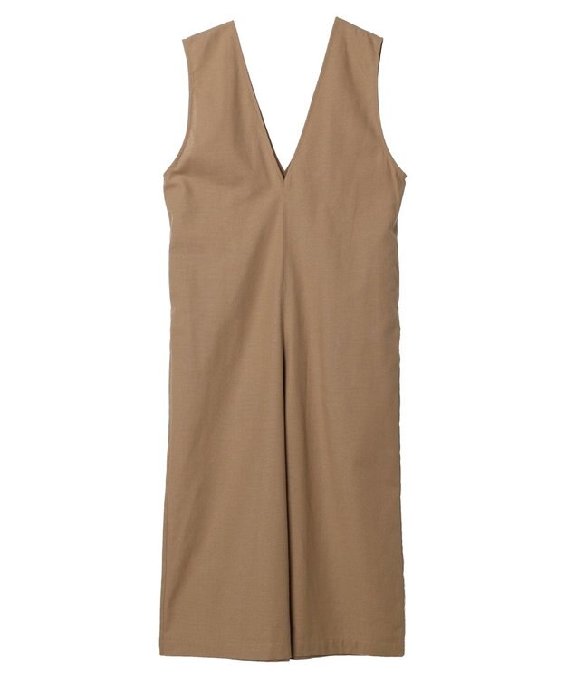 Green Parks 綿麻混サロペット Dark Beige