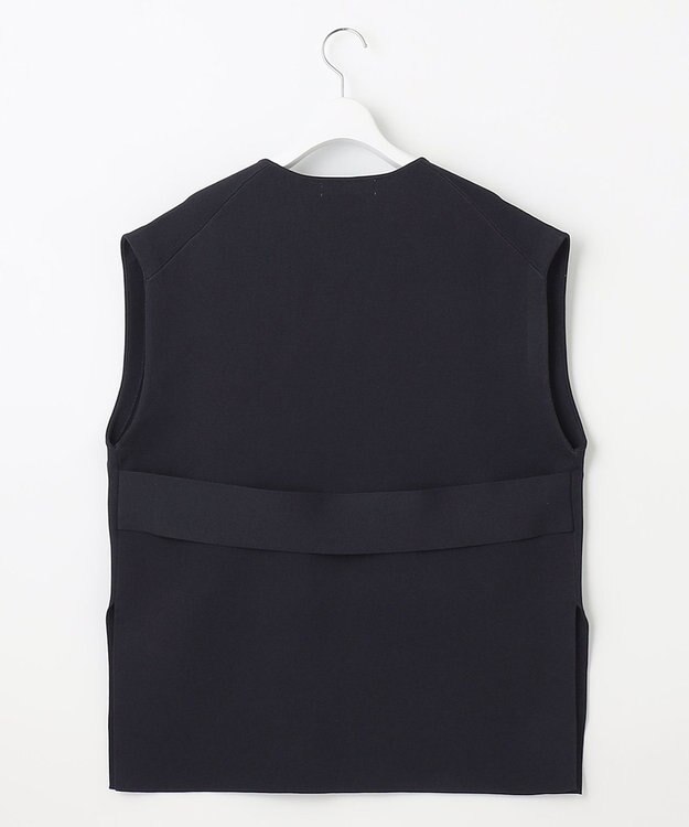 UNFILO 【軽量/ストレッチ/シワになりにくい】ミラノリブ ハーフジレ ネイビー