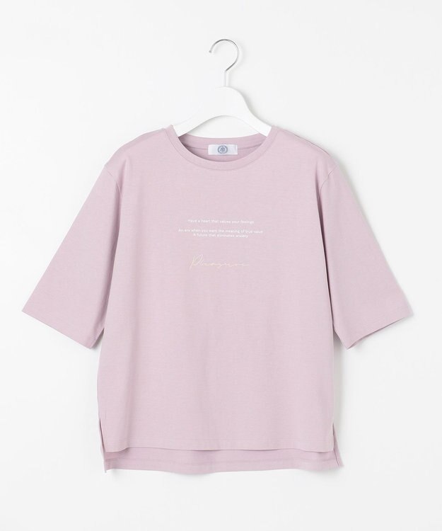 J.PRESS LADIES ロゴ Tシャツ ふじ色系
