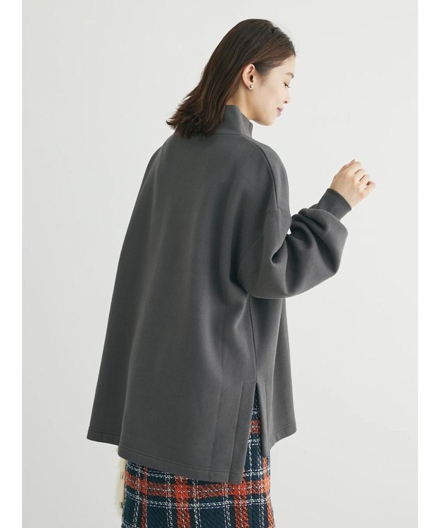 Green Parks Ｂｒｕｓｈｅｄ　タートル裏起毛チュニック Gray