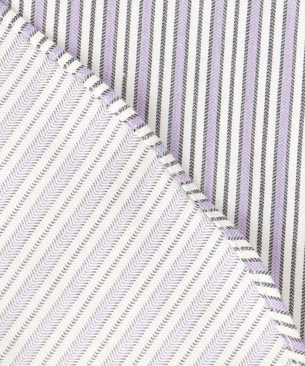 JOSEPH ABBOUD 【柔らか・光沢感】コットンビエラストライプ シャツ パープル系1