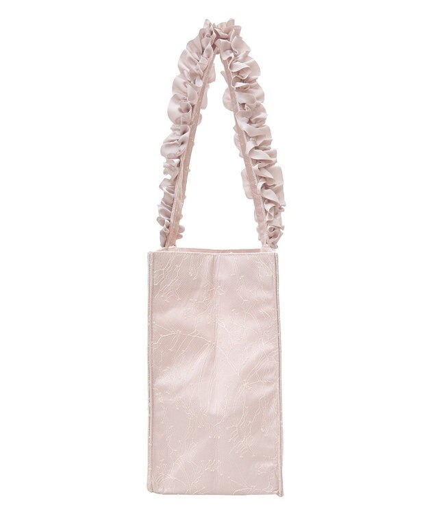 Maison de FLEUR レースフリルハンドルスクエアトートＭバッグ Pink