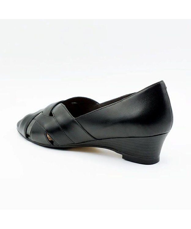 APOM モールドウエッジオープントゥパンプス45 ブラック