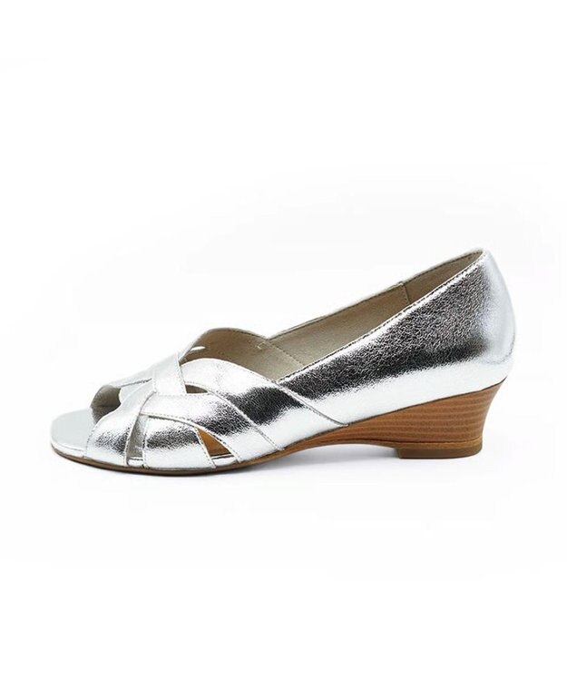 APOM モールドウエッジオープントゥパンプス45 シルバー