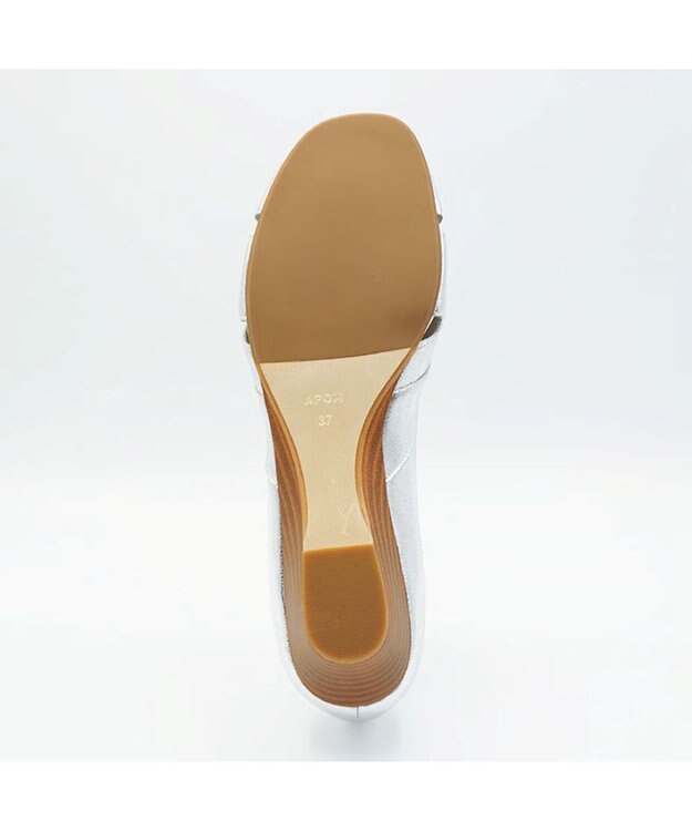 APOM モールドウエッジオープントゥパンプス45 シルバー