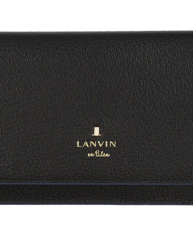 LANVIN en Bleu リム 被せ薄マチ長財布 ブラック