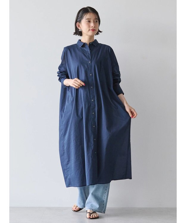 AMERICAN HOLIC 丈違いボイルワンピース Navy