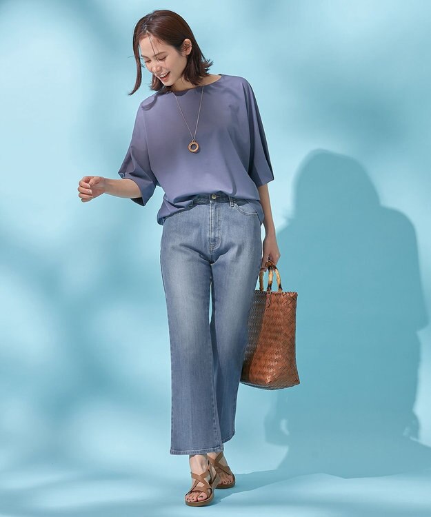 ANY ドルマンタックスリーブトップス ブルー