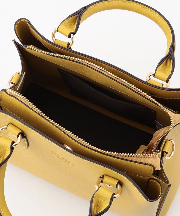 LA BAGAGERIE 【MONICA】スクエア2WAYハンドバッグ イエロー【WEB限定カラー】