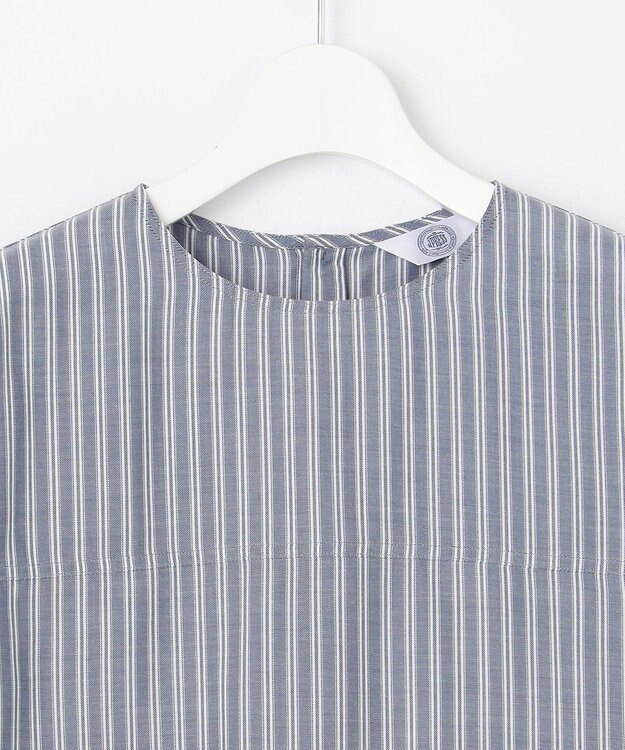 J.PRESS LADIES 【洗える】ウォッシャブルキュプラツイル タックスリーブ ブラウス ネイビー系1