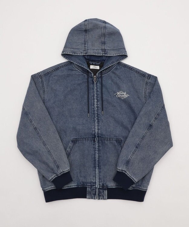 WEGO 【ユニセックス着用ITEM/MLサイズ展開】ワーカーズフードブルゾン デニム淡加工色