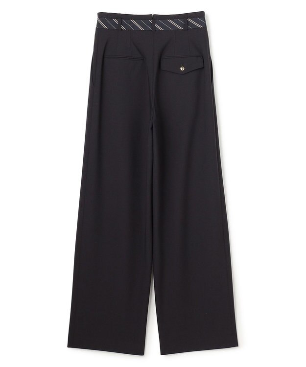 BEIGE， ZEPHYR / ベルト付き 2タックワイドパンツ Navy