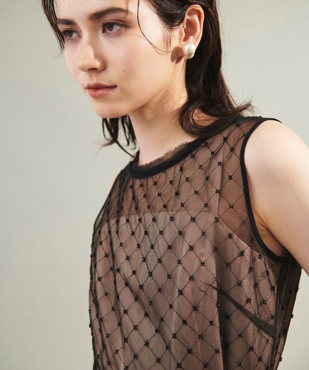 GRACE CONTINENTAL ビーズembドレス ブラック