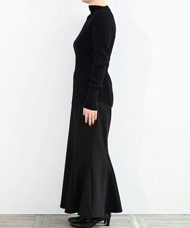 FORFORMO High-stretch Lib Knit Tops ハイストレッチリブニットトップス ブラック