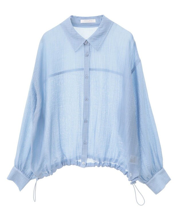 Green Parks 裾ドロストシアーシャツ Sax