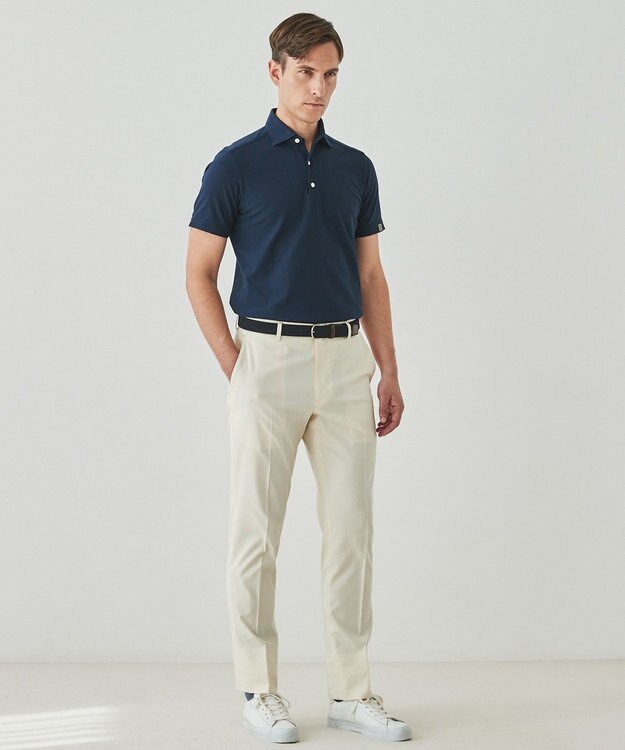 GOTAIRIKU 2年連続売上NO1【仕事で着られる】キレイめ 鹿の子ビズポロシャツ ライトネイビー