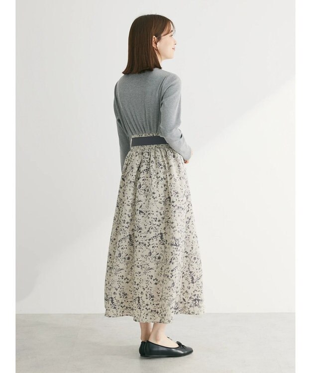 Green Parks ・ＥＬＥＮＣＡＲＥ　ＤＵＥ　リブ×フラワーキリカエワンピ Gray Mixture