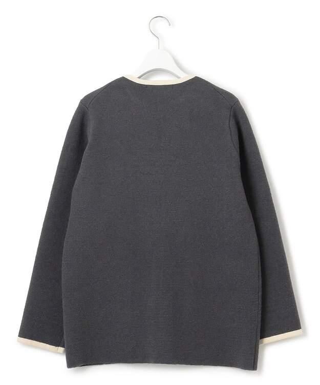 23区 L ミニブークレ ニットジャケット グレー系1