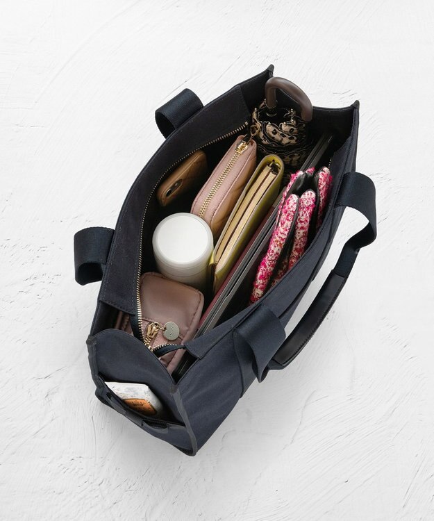 TOCCA TRIM RIBBON A4TOTE A4トートバッグ ネイビー系