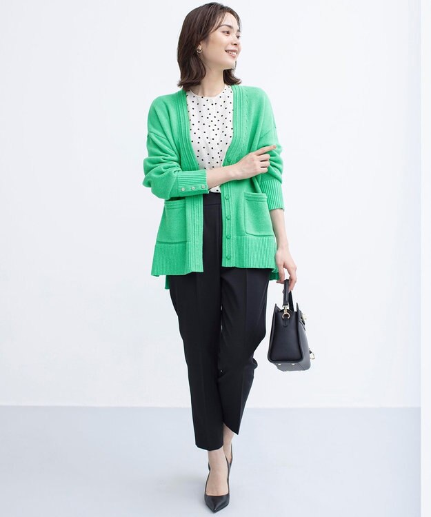組曲 【WEB限定】SOBANEラメカーディガン グリーン系