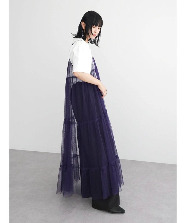 Green Parks ・ＥＬＥＮＣＡＲＥ　ＤＵＥ　２ｗａｙチュールキャミワンピ Purple